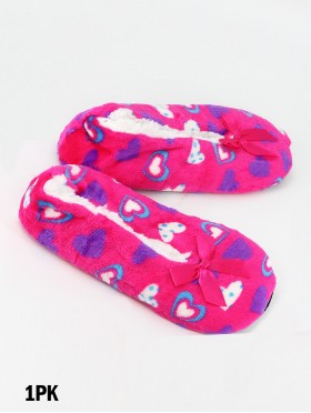 Heart Print Women's Slipper Socks